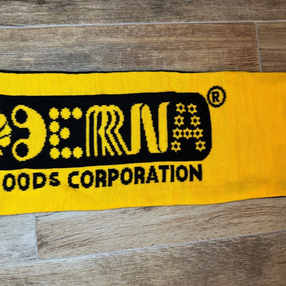 Interamerican Foods Corporation Yellow Black‎ Logo Scarf Fringe